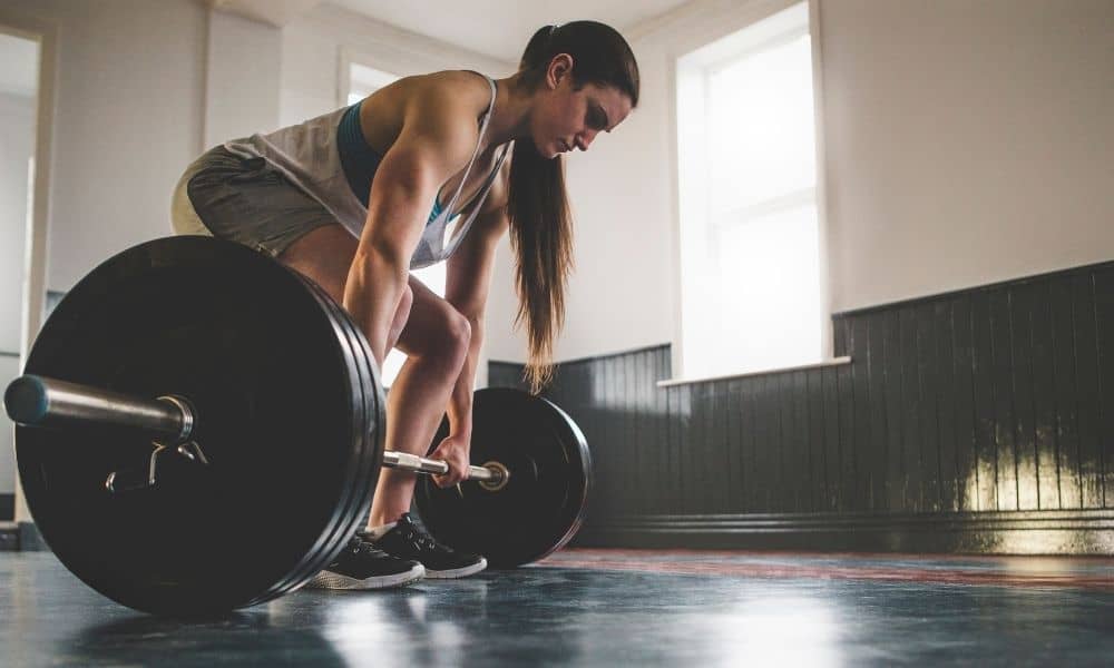 Woman lifting weights