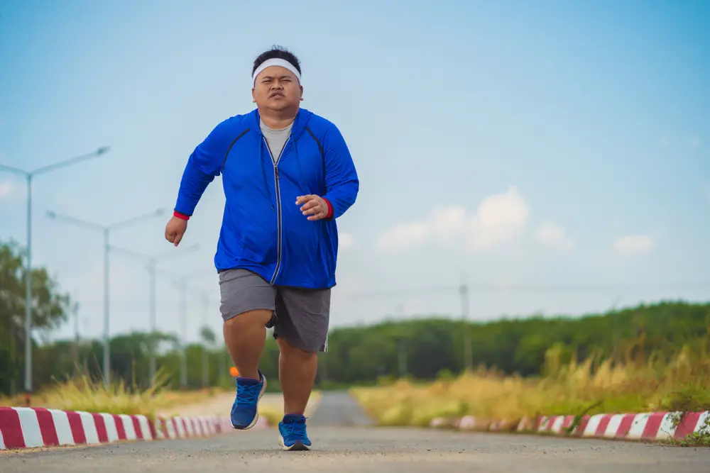 Overweight man running