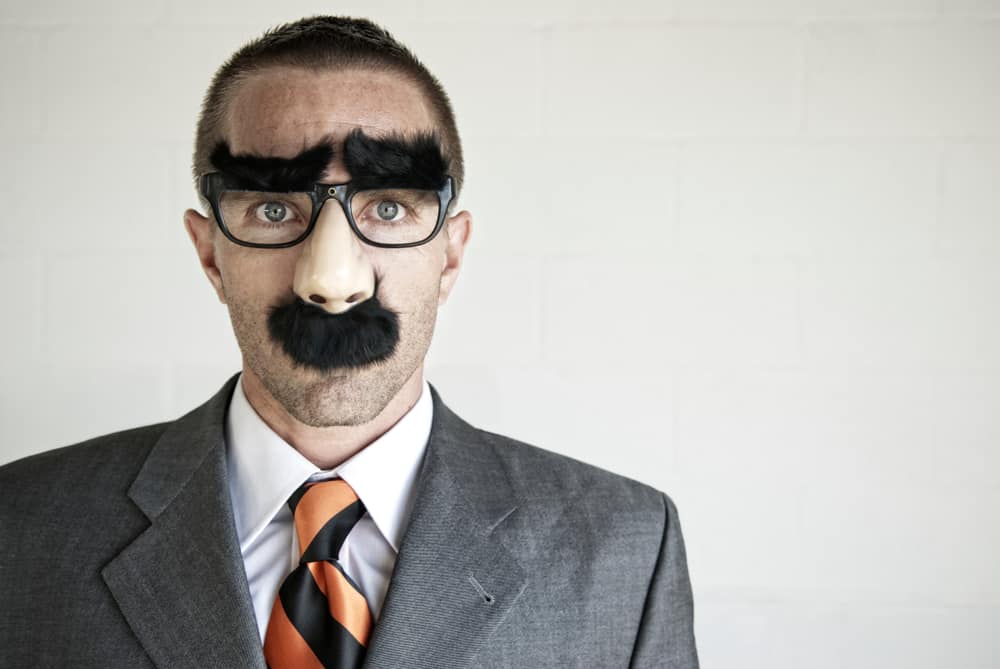 man wearing a disguise