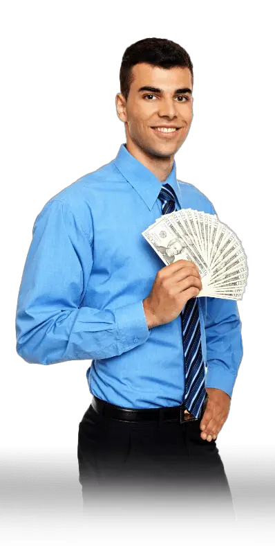 employee holding cash